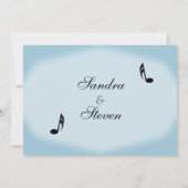 Blue Music Theme Wedding Einladung (Rückseite)