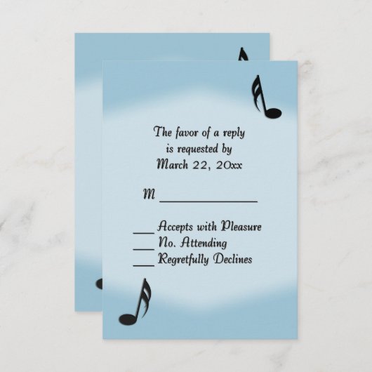 Blue Music Wedding RSVP (Vorne/Hinten)