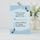 Blue Music Wedding RSVP Karte (Stehend Vorderseite)