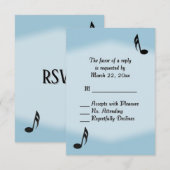 Blue Music Wedding RSVP Karte (Vorne/Hinten)