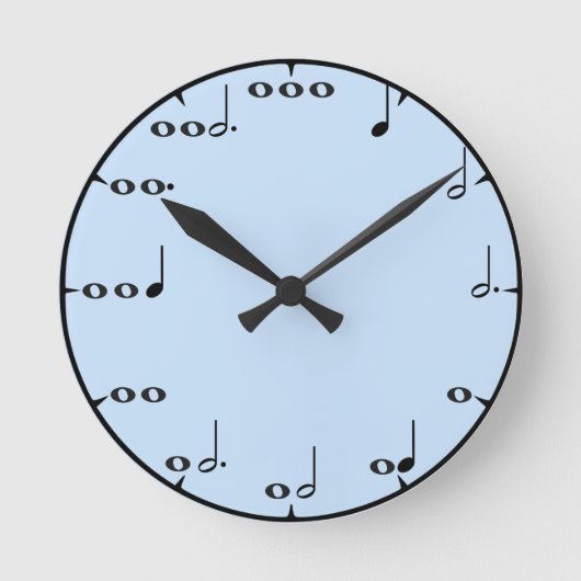 Blue Musical Math Wall Clock Runde Wanduhr (Vorderseite)