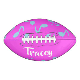 Blue Musical Note on Pink Football