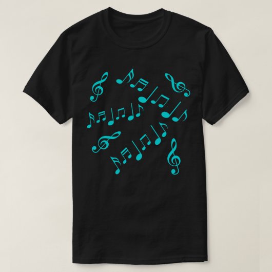 Blue Musical Notes T-Shirt (Design vorne)