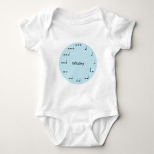 Blue Musiknoten Personalisiert Baby Bodysuit Baby Strampler