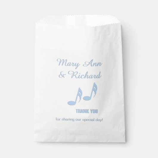 Blue Musiknotens Vielen Dank Geschenktütchen (Vorderseite)
