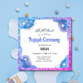 Blue Muslim Baby Aqeeqah- Aqiqah- Einladung