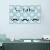 Blue Mustache, Curl Mustache, Stache, Polka Dots Banner (Messeveranstaltung)