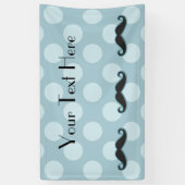 Blue Mustache, Curl Mustache, Stache, Polka Dots Banner (Vertikal)