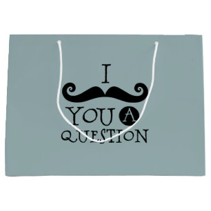 Blue Mustache Sie eine Frage Spaß Vatertag Große Geschenktüte