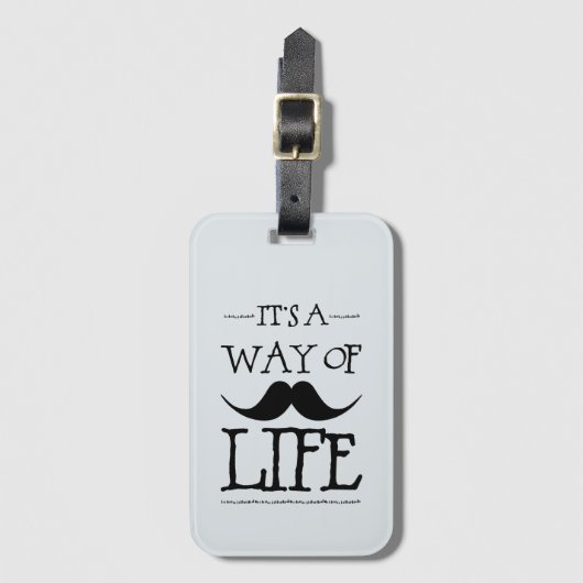 Blue Mustache Way of Life Gepäckanhänger (Vorderseite Vertikal)