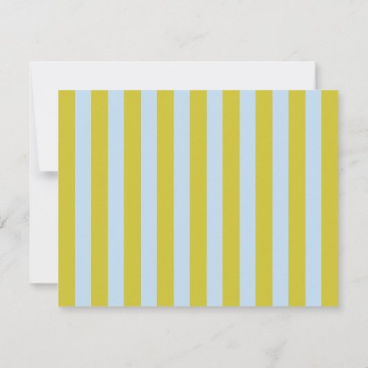 Blue & Mustard Wavy Border Note Card Einladung (Rückseite)