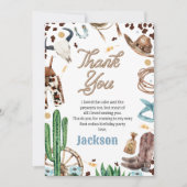 Blue My First Rodeo 1. Geburtstag Dankeschön Karte (Vorderseite)