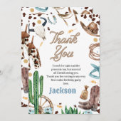 Blue My First Rodeo 1. Geburtstag Dankeschön Karte (Vorne/Hinten)