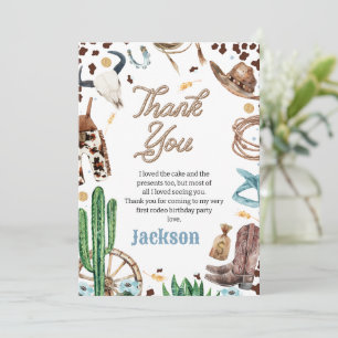 Blue My First Rodeo 1. Geburtstag Dankeschön Karte