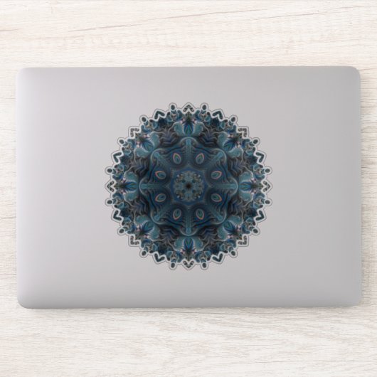 Blue Mysterium Space Mandala Aufkleber (Computer)