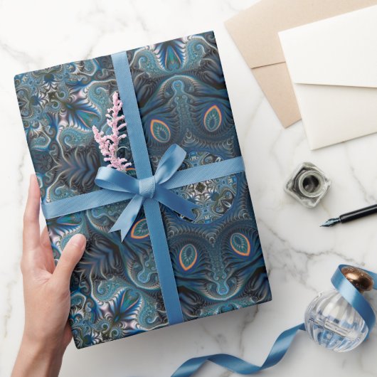 Blue Mysterium Space Mandala Geschenkpapier (Schenken)