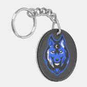 Blue Mystic Wolf Keychain Schlüsselanhänger (Vorderseite links)