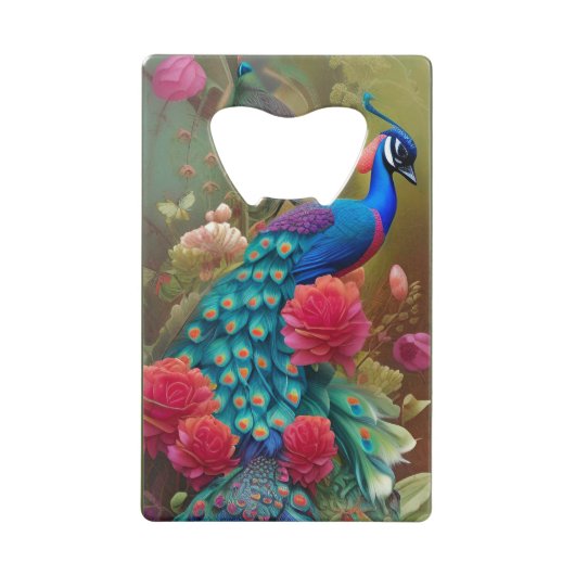 Blue N Aquamarin Peacock Rosengarten Zippo Lig Geldbeutel Flaschenöffner (Vorderseite)