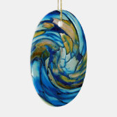 Blue N Gold Dolphin vs Eagle Ornament (Rechts)