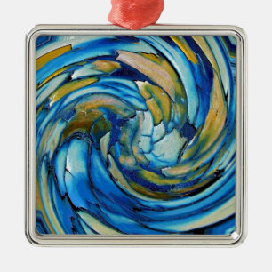 Blue N Gold Dolphin vs Eagle Ornament Aus Metall