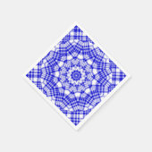 Blue n White Kariert Kaleidoscope Serviette (Ecke)