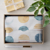 Blue n White Modern Sun n Moon Abstrakt Decoupage Seidenpapier (Geschenk)