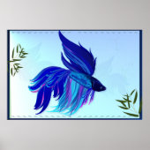 Blue 'n' White Siamese Fighting Fish Posters Poster (Vorne)