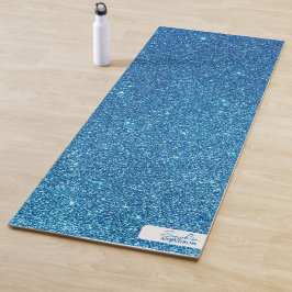 Blue Nah-up Glitzer mit Ihrem Namen Yoga Mat Yogamatte