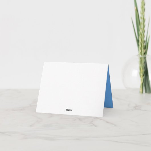 Blue Nähmaschine Danke Note Card (Rückseite)