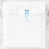 Blue Namaste Word Quadratischer Aufkleber (Tasche)