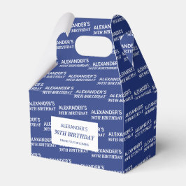Blue Name & Age Birthday Gefälligkeitsboxen Geschenkschachtel