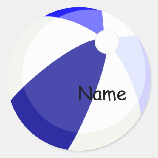 Blue Name Aufkleber für Beach Fun (Vorderseite)