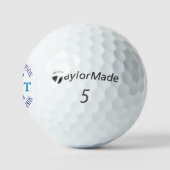 Blue Name, Initials and Age - Logo Golfball (Logo)