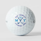 Blue Name, Initials and Age - Logo Golfball (Vorderseite)