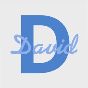 Blue Name & Monogram Aufkleber