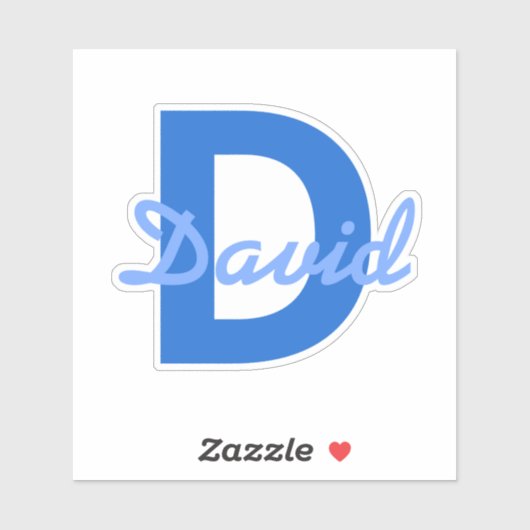 Blue Name & Monogram Aufkleber (Blatt)