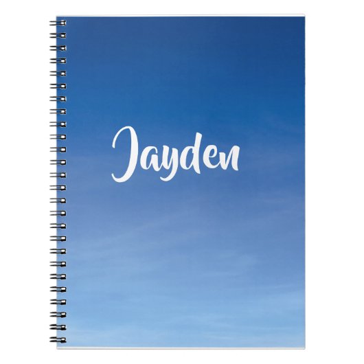 Blue Name Personalization School Notebook Notizblock (Vorderseite)