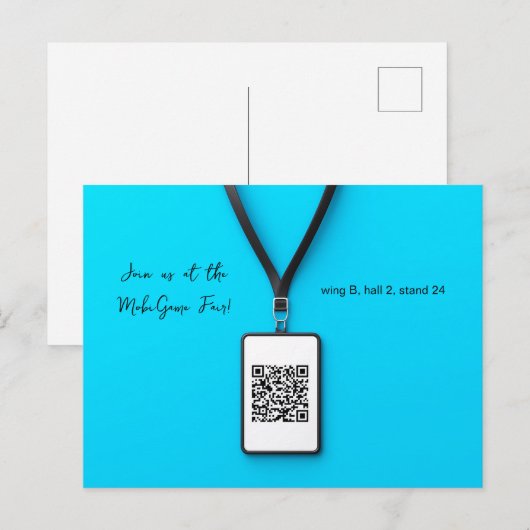 Blue Name Tag Fair Postkarte (Vorne/Hinten)
