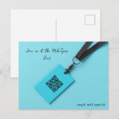Blue Name Tag Fair Postkarte (Vorne/Hinten)