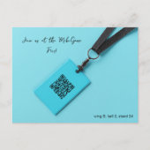 Blue Name Tag Fair Postkarte (Vorderseite)