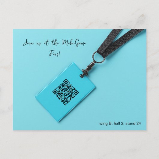 Blue Name Tag Fair Postkarte (Vorderseite)