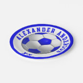 Blue Name und Jersey Personalize Pappteller (Schrägansicht)
