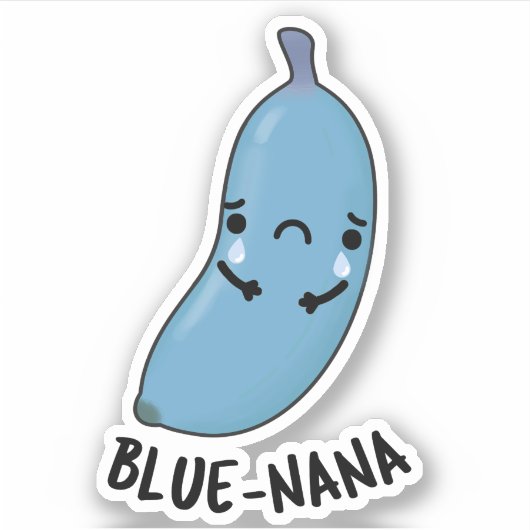 Blue-nana Funny Banana Pun Aufkleber (Vorderseite)