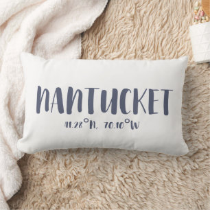 Blue Nantucket Coordinates Beach House Lendenkissen