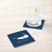 Blue Nantucket Island Karte Hochzeitsempfang Untersetzer (Vor Ort)