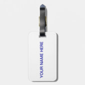 Blue Nantucket Island Map Gepäckanhänger (Rückseite vertikal)