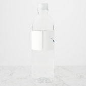 Blue Nantucket Island Map Wedding Wasserflaschenetikett (Rückseite)