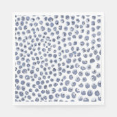 Blue Napkins Handgemalt Wasserfarbe Blueberry Serviette (Vorderseite)