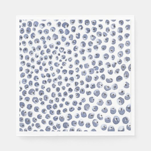 Blue Napkins Handgemalt Wasserfarbe Blueberry Serviette (Vorderseite)