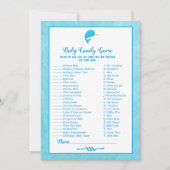 Blue Narwhal Baby Candy Baby Showspiel Einladung (Vorderseite)